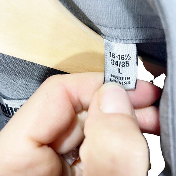 Unlisted Mens Button Up Shirt Solid Gray Regular Fit Long Sleeve Cotton Blend L - Picture 5 of 6